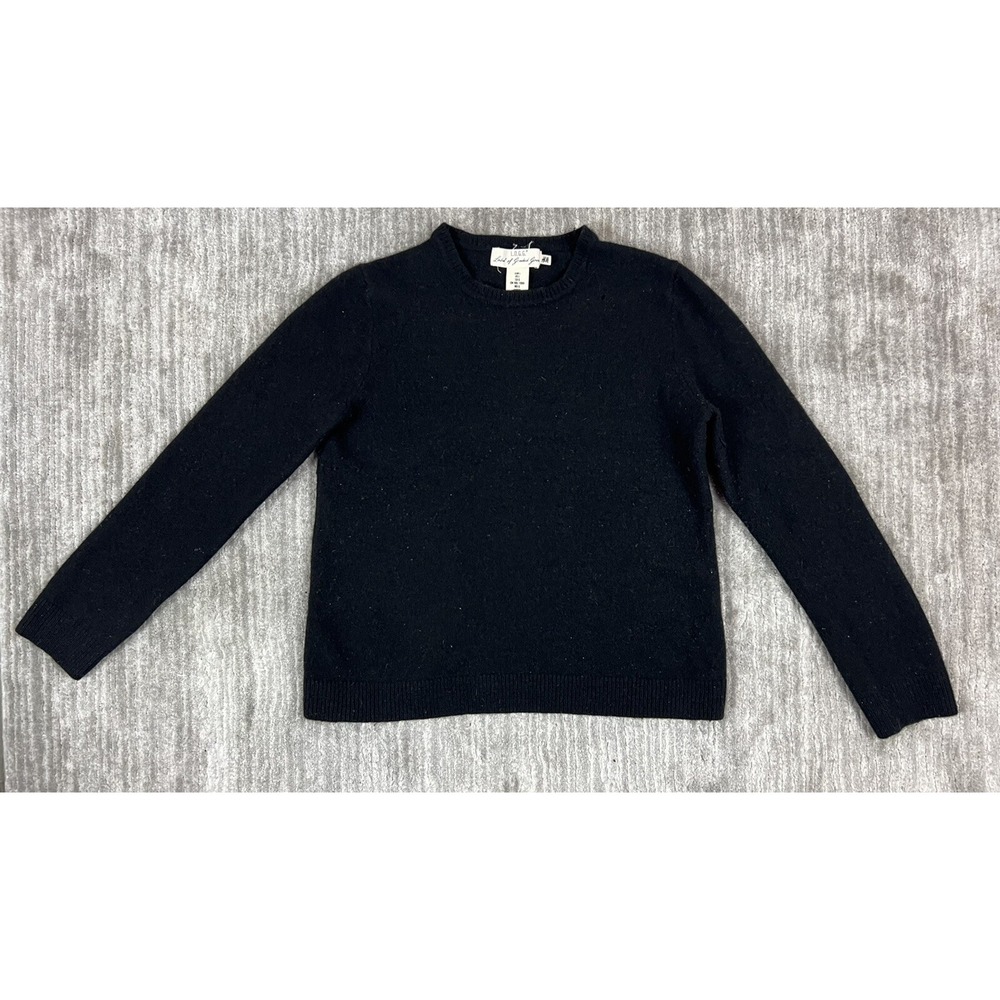 H&M Sweater Womens Large Black Crew Neck‎ Wool Logg Long Sleeve